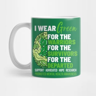 Mental Health Awareness Matters Support I Wear Green Warrior Mug